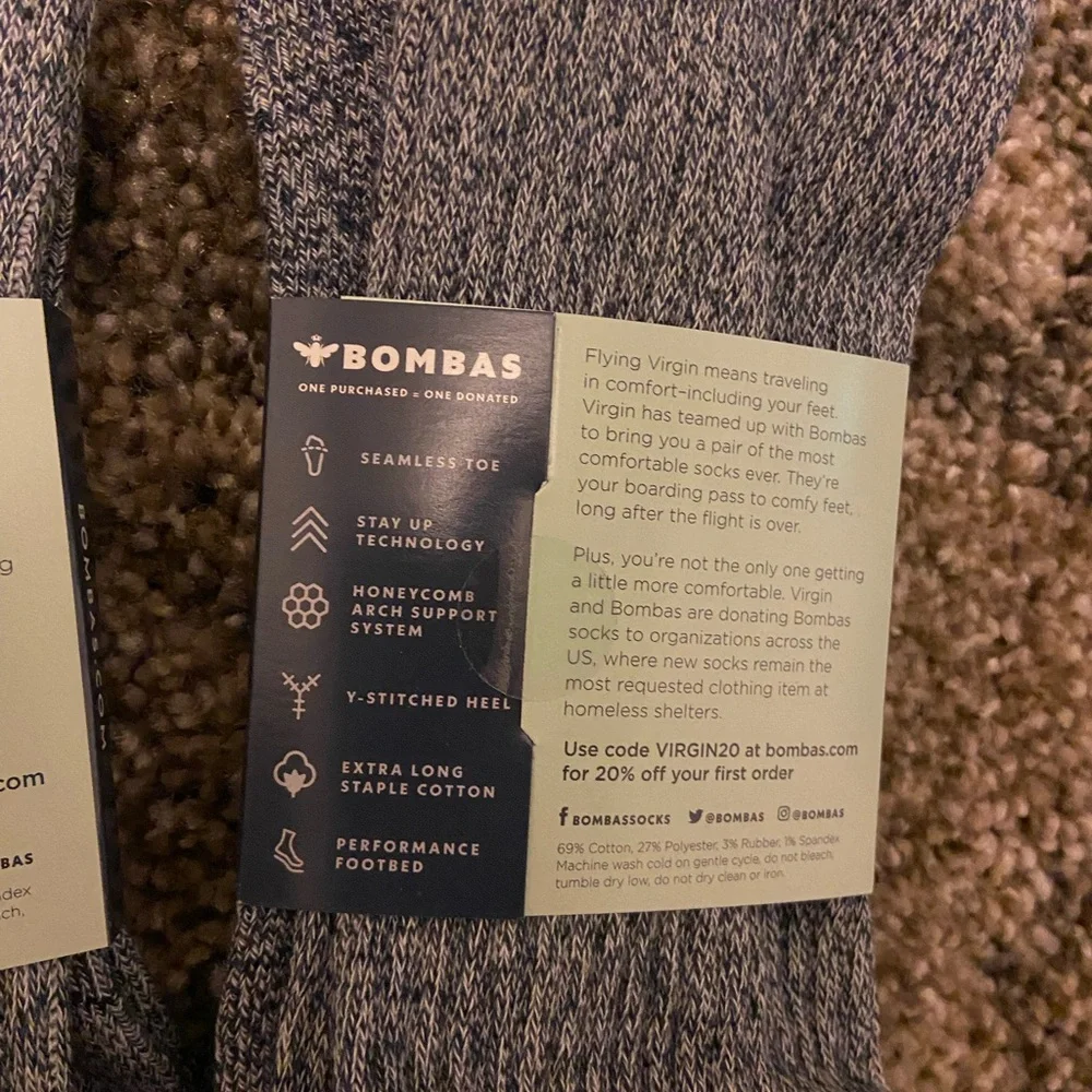 5 pair BoMbAs comfy socks women large - Picture 2 of 5